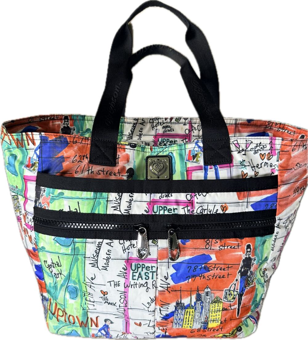 BRIGHTON Super Tote with Locking Zipper New York City Print Large Travel Shopper